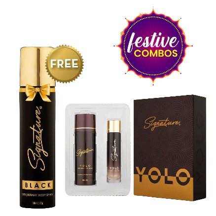 YOLO DEO Gift Set (60 ML EDP & 200 ML) + FREE Black Deodorant 70 ML For Men | Male Perfume Gift Pack