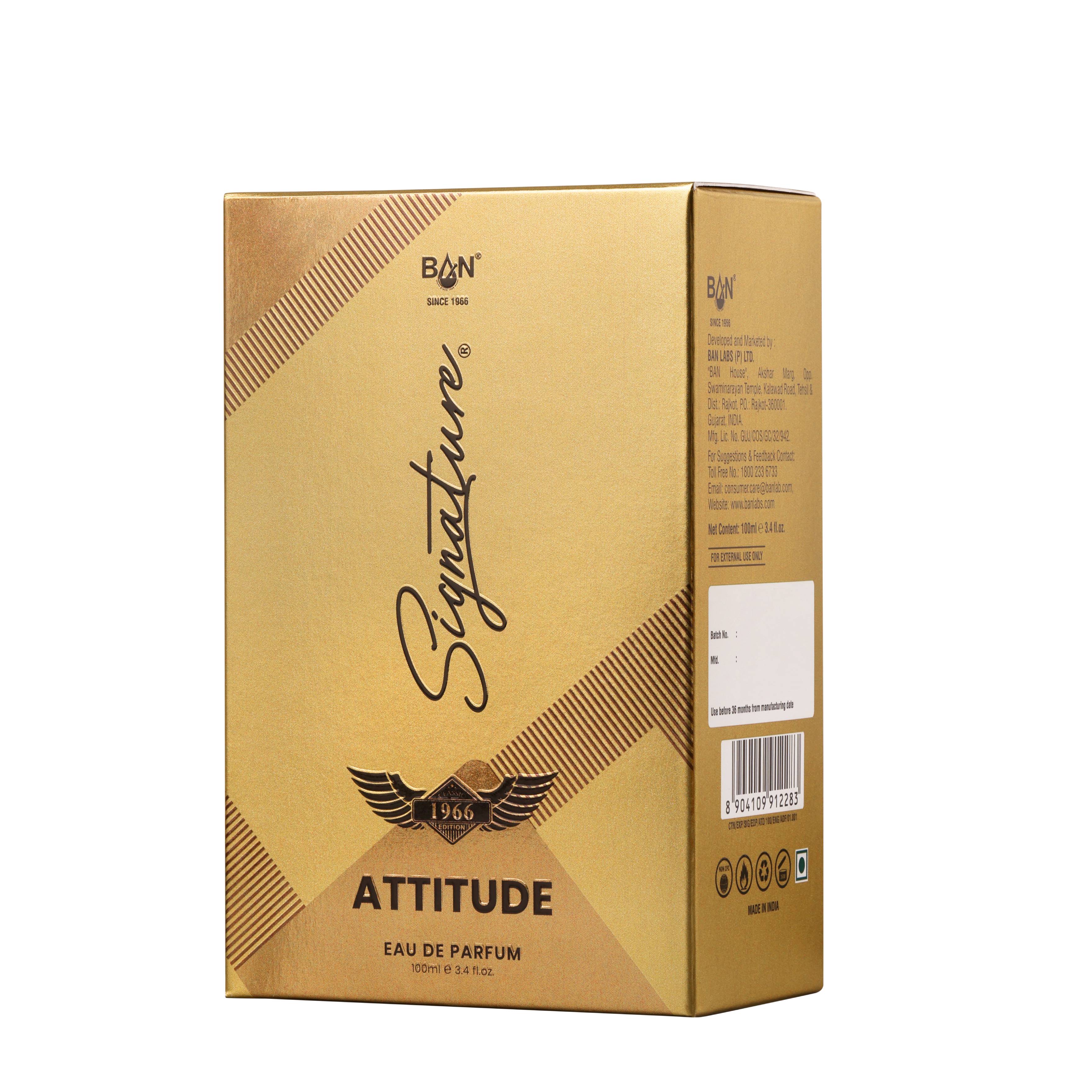 ATTITUDE – Men's Eau De Parfum - 100ml | Warm Spicy Leather Fragrance  Fragrances