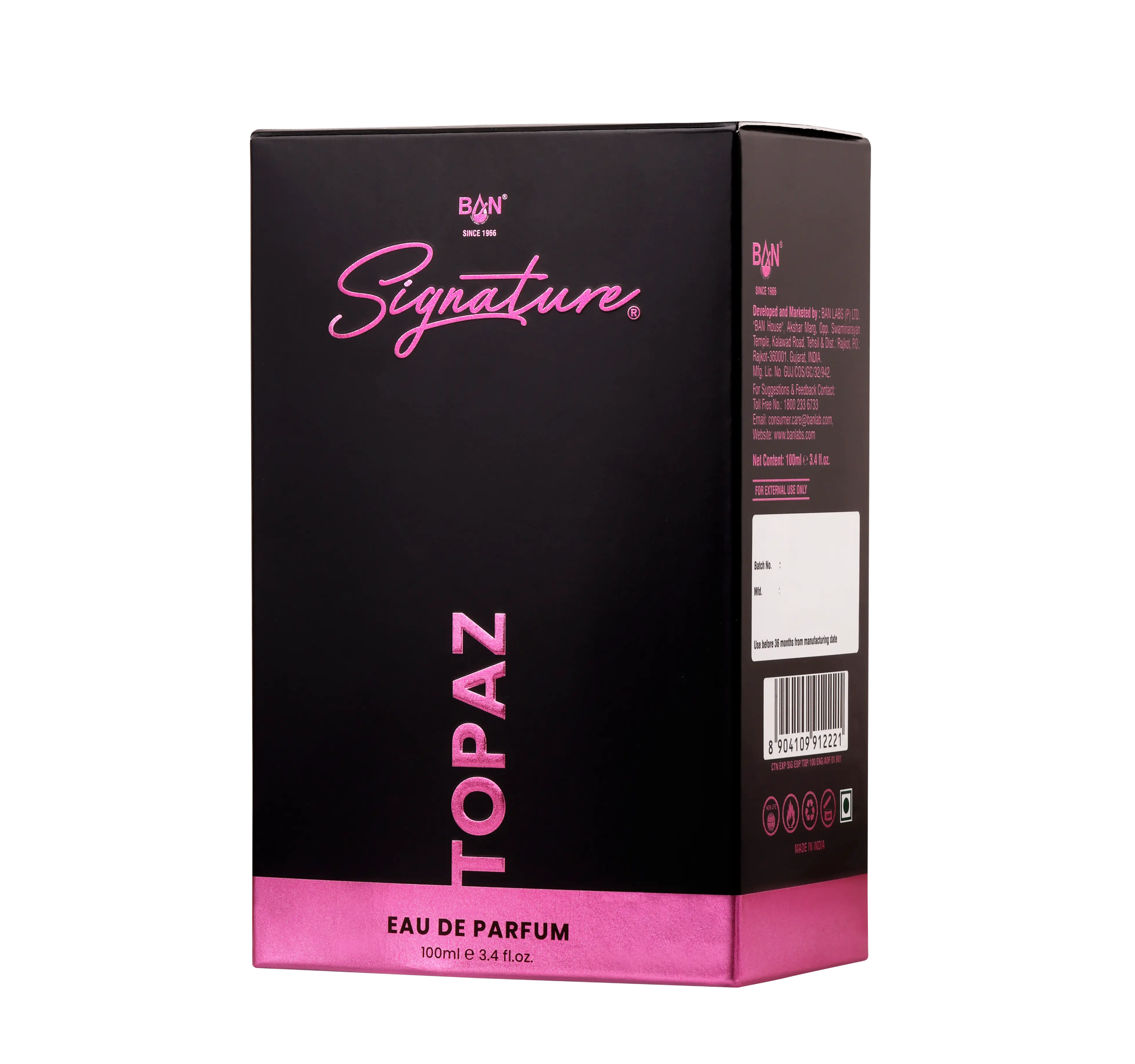 TOPAZ – Women's Eau De Parfum - 100ml | Radiant Floral Fruity Fragrance  Fragrances
