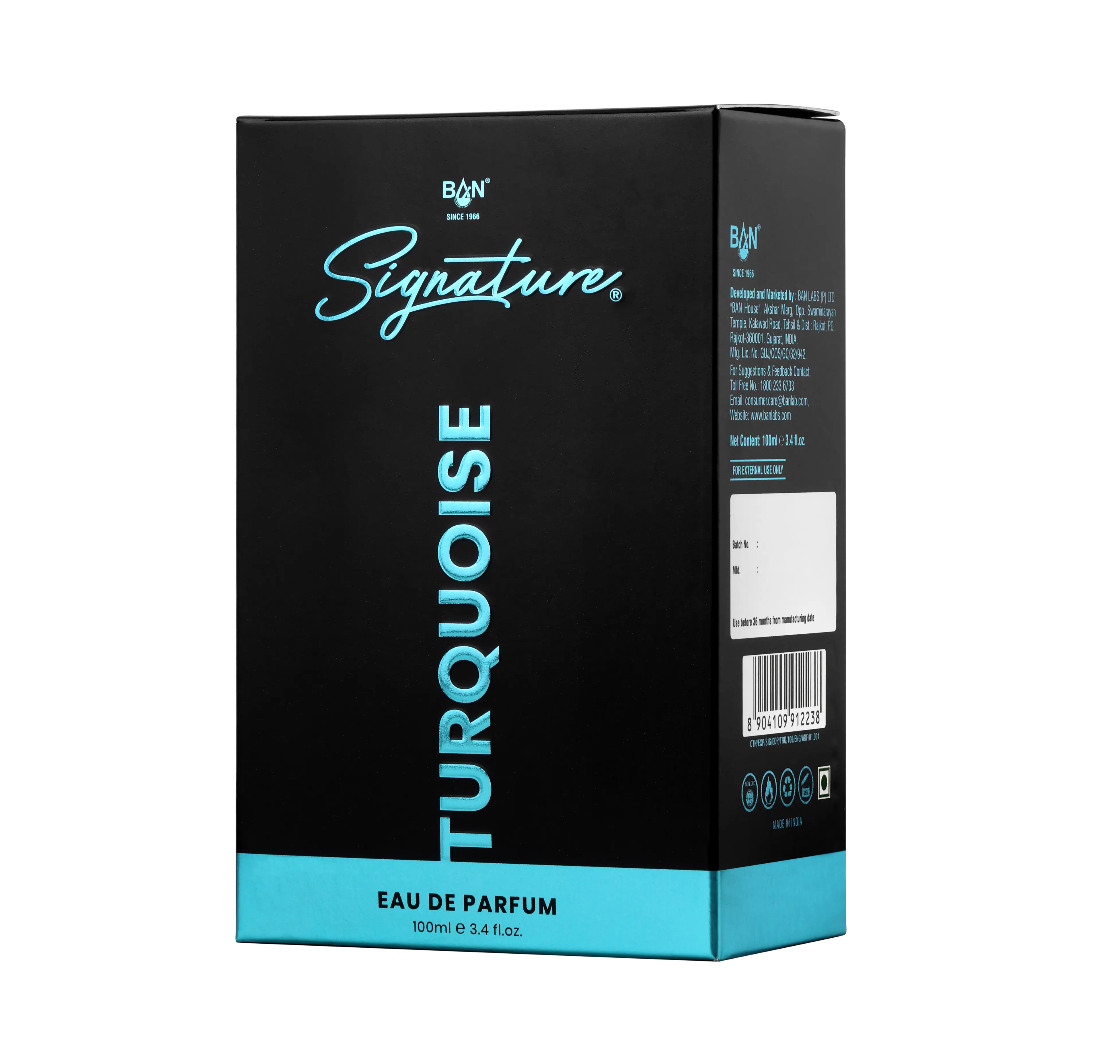 TURQUOISE – Men's Eau De Parfum - 100ml | Bold Amber Spicy Fragrance  Fragrances
