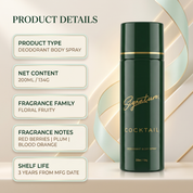 Cocktail Unisex Deodorant Body Spray (200ml) | Fights Body Odour | For Men, Women | Natural Deodorant for Everyday Use  Fragrances