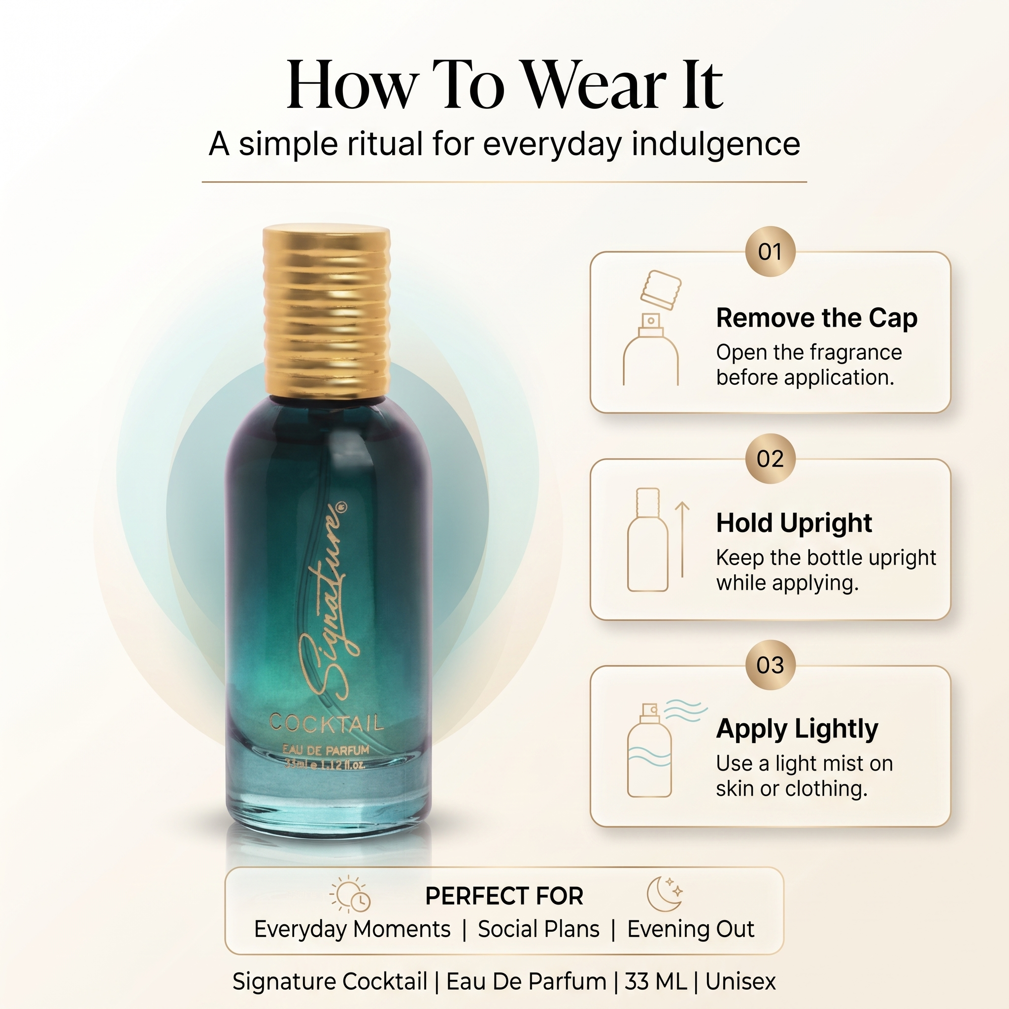 Cocktail Unisex Perfume (33 & 100ml) | Everyday Unisex Fragrance | Long Lasting Perfume for Him & Her  Fragrances