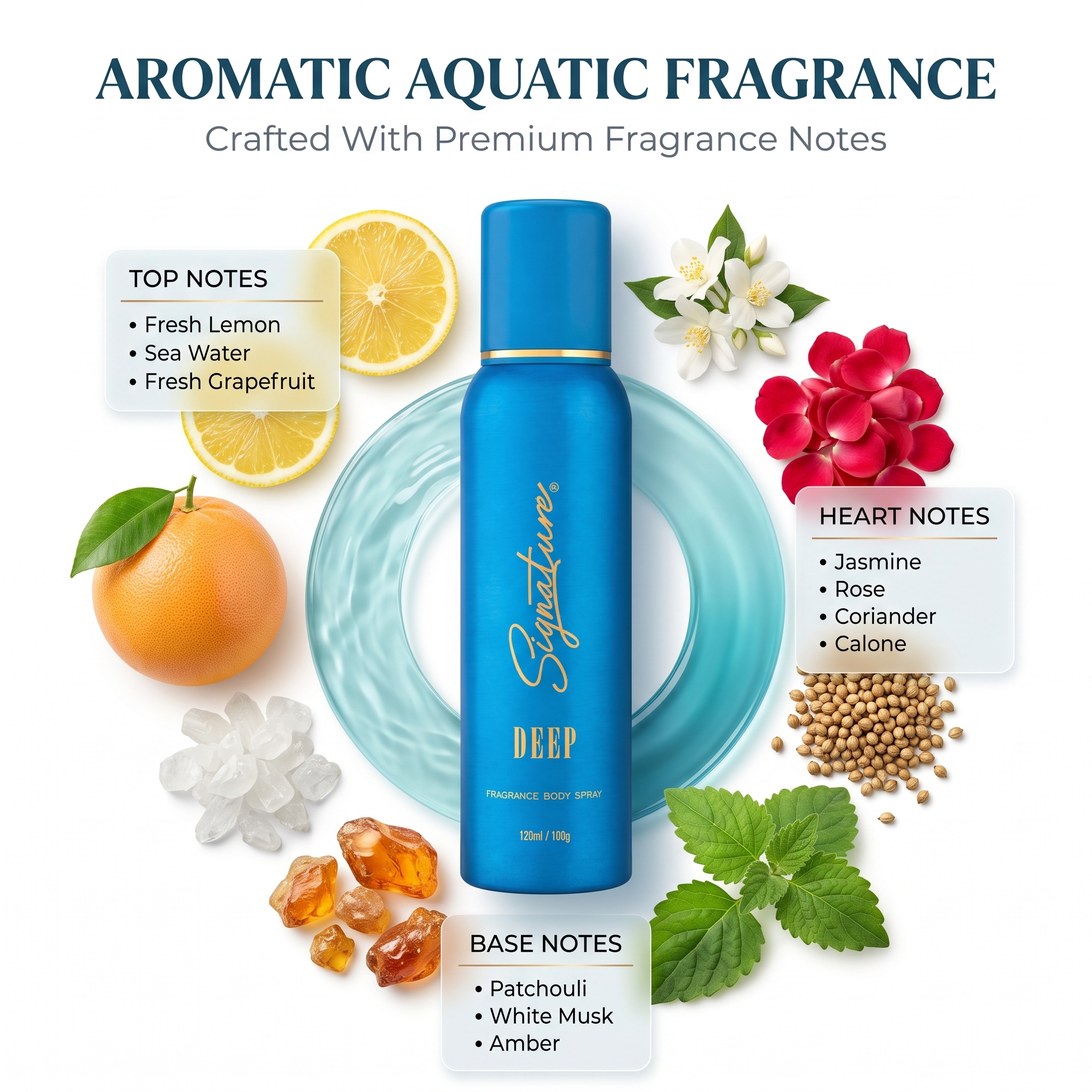 Deep For Men, Women (25ML & 120ML) | No Gas Deo | Skin Friendly & Effective | All-Day Freshness  Fragrances