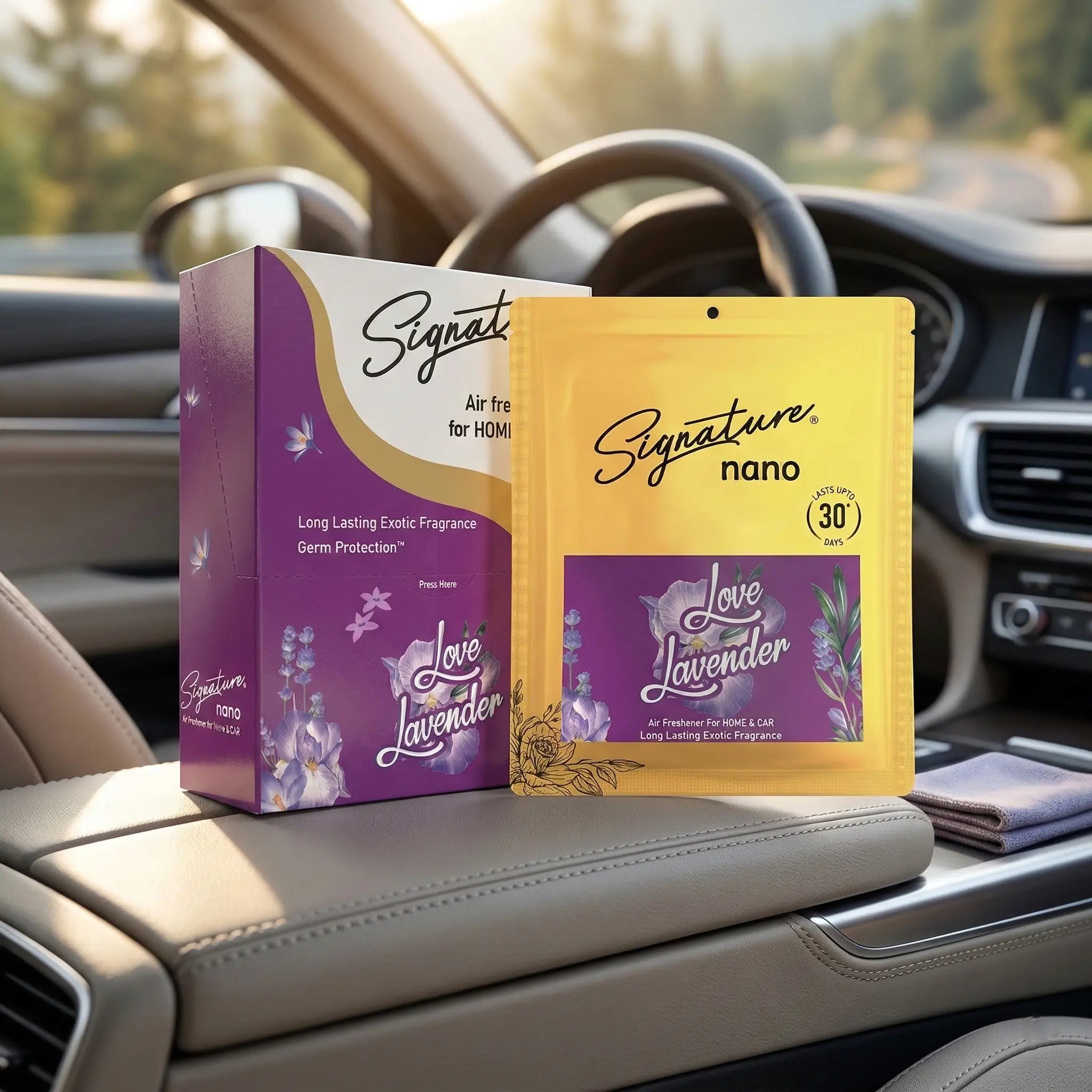 SIGNATURE NANO AIR FRESHENER HOME & CAR- LOVE LAVENDER 10G  Fragrances