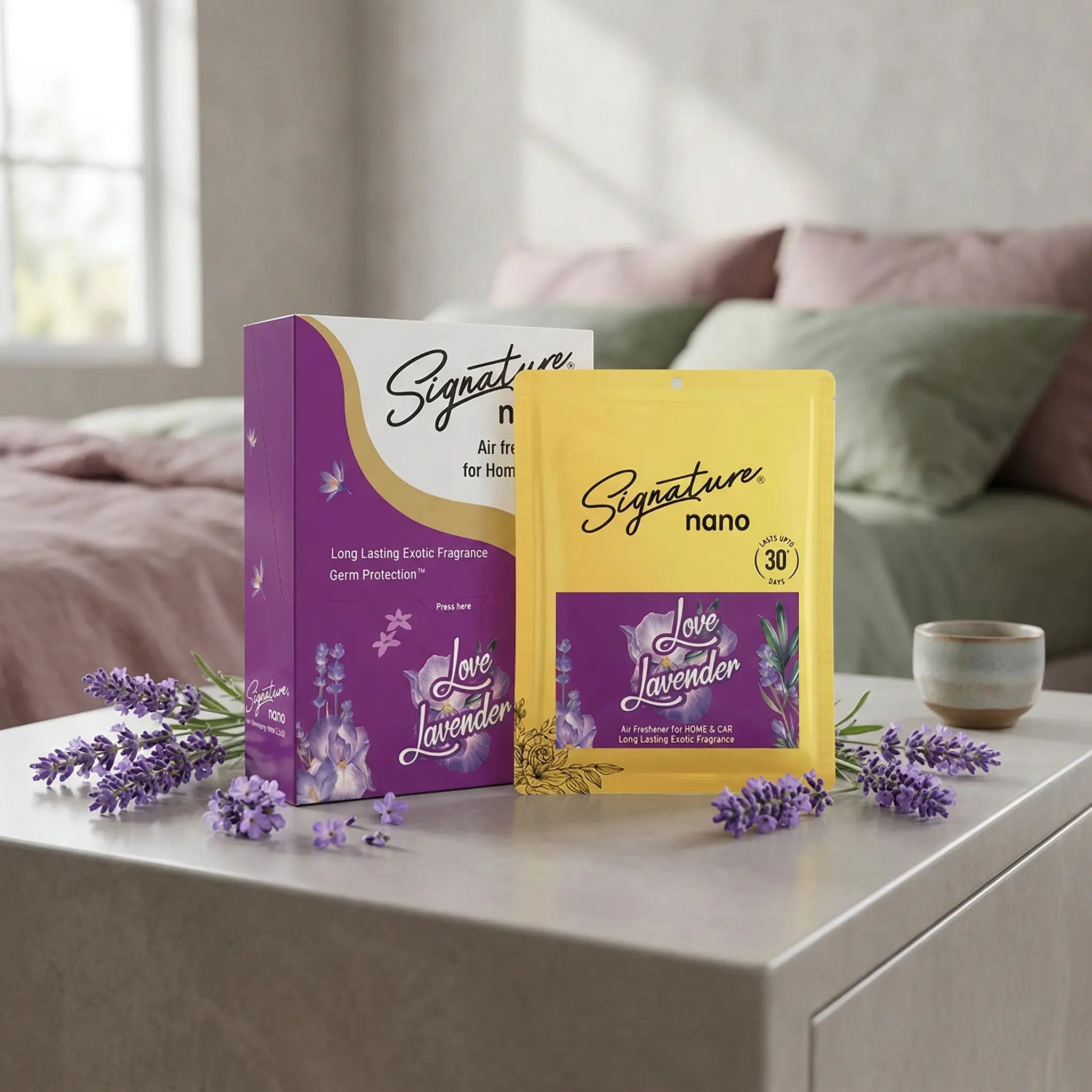 SIGNATURE NANO AIR FRESHENER HOME & CAR- LOVE LAVENDER 10G  Fragrances
