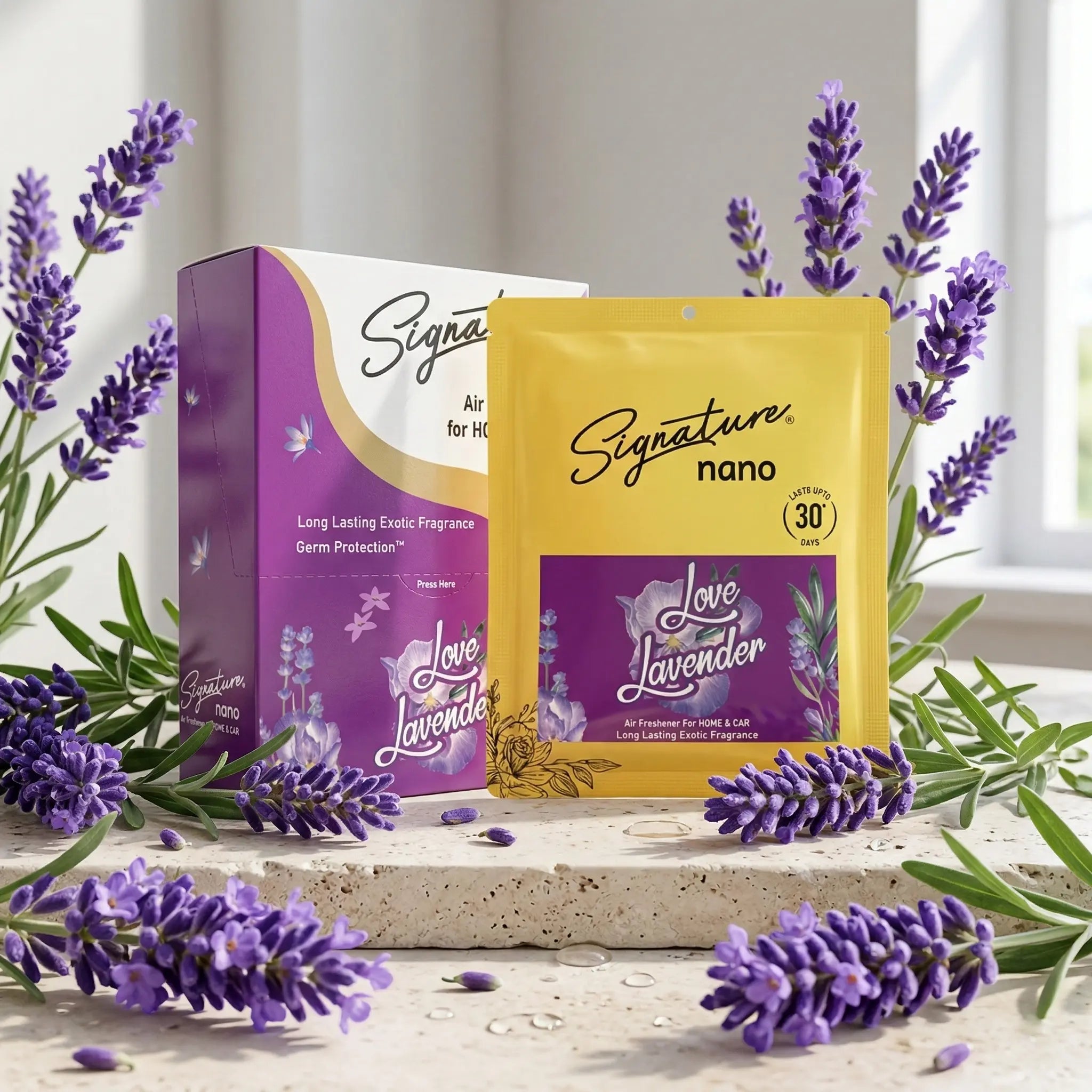 SIGNATURE NANO AIR FRESHENER HOME & CAR- LOVE LAVENDER 10G  Fragrances