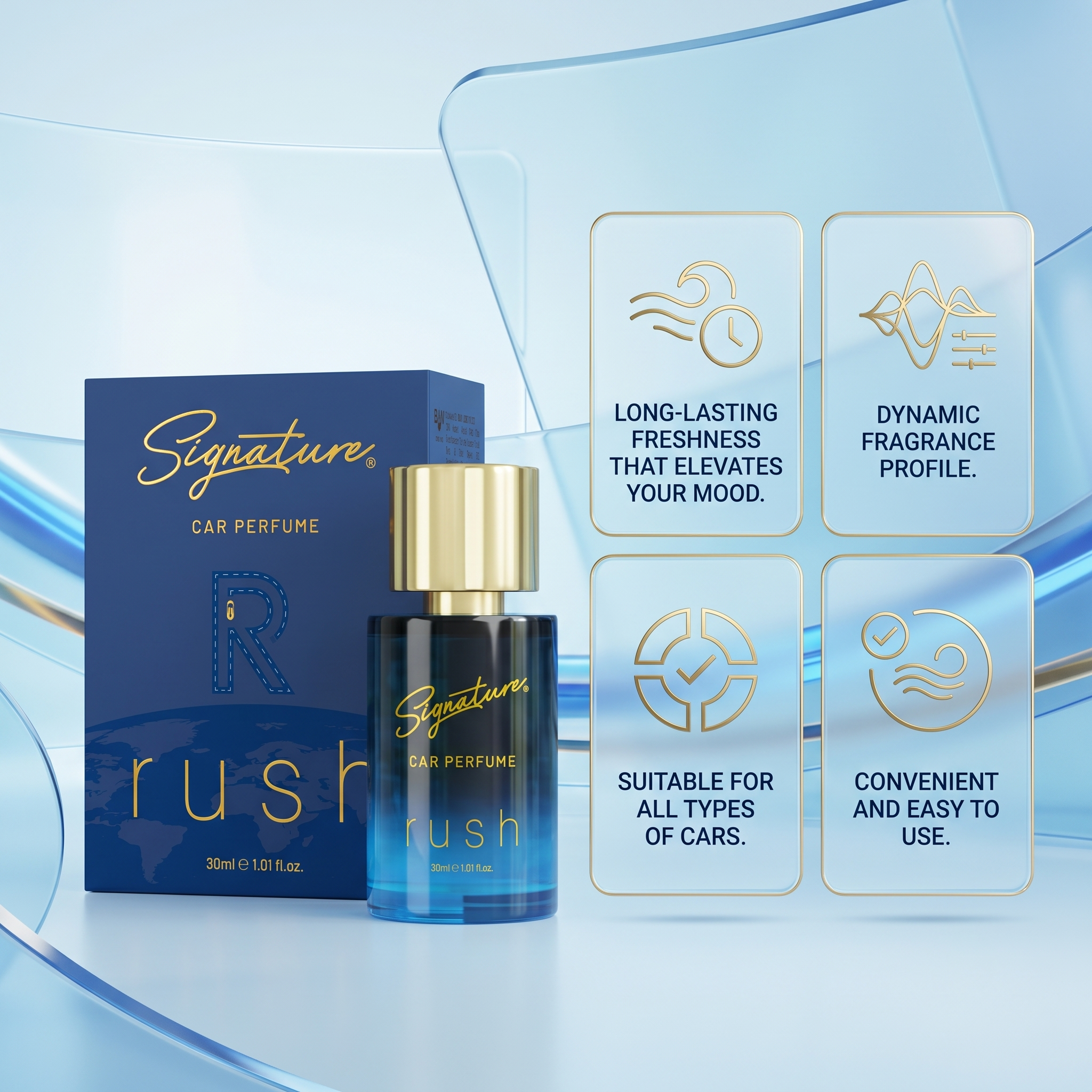 Signature Premium Car Perfume – 30 ML – Rush  Fragrances