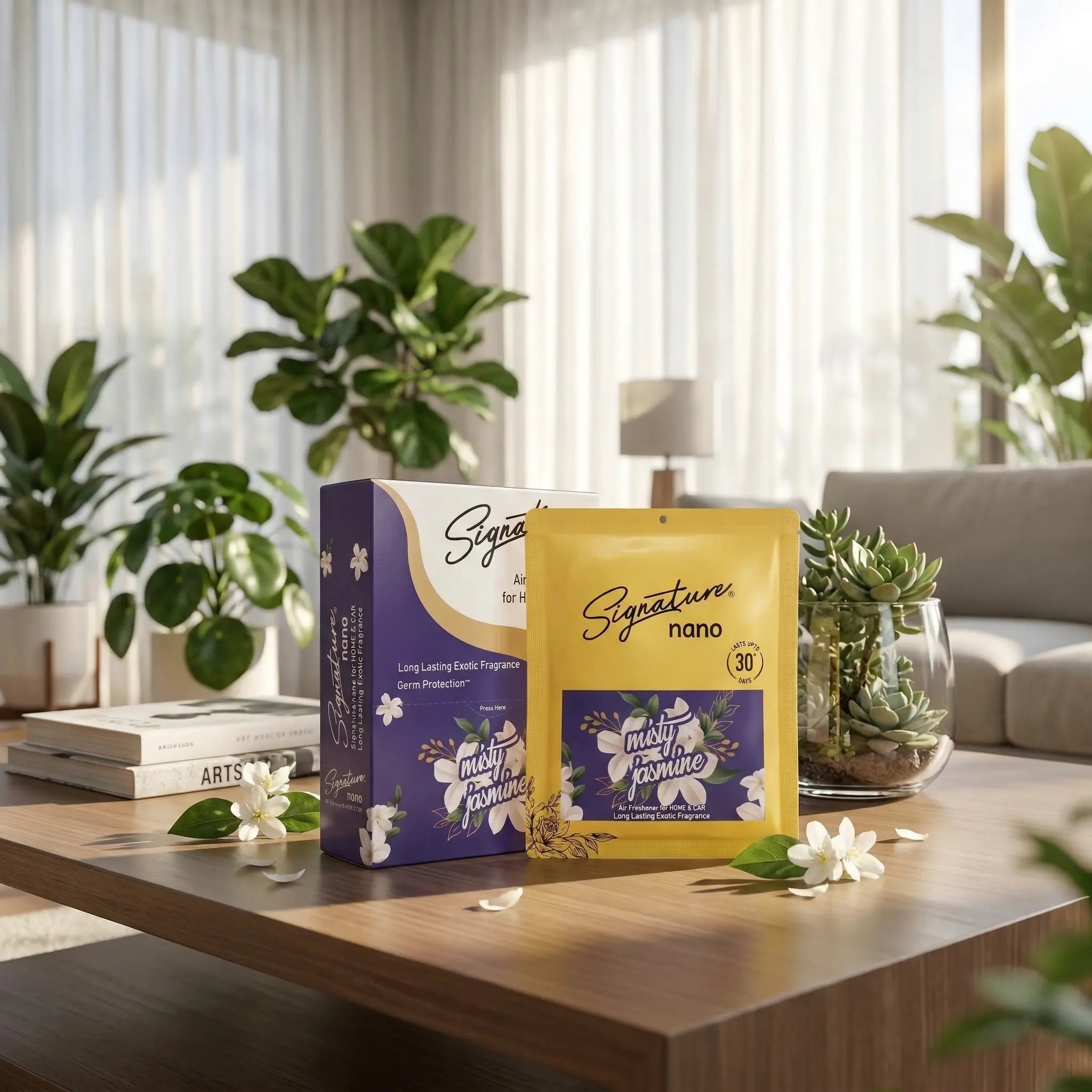 SIGNATURE NANO AIR FRESHENER HOME & CAR- MISTY JASMINE 10G  Fragrances