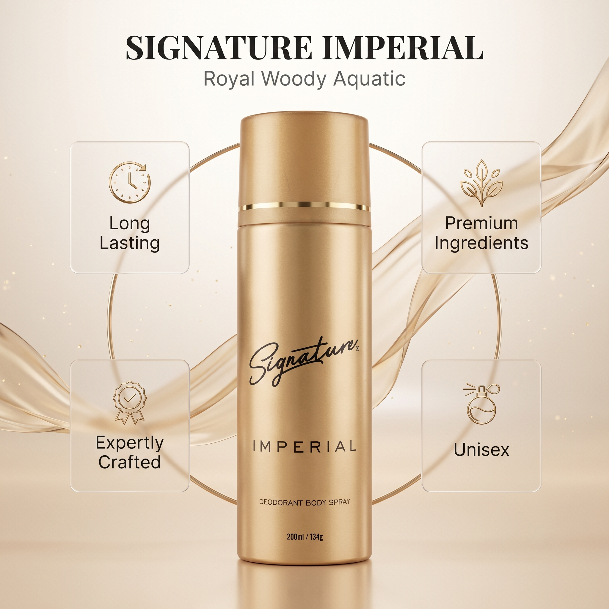 Imperial Unisex Deodorant Body Spray (200ml) | Long Lasting Fragrance For Men & Women | Fights Body Odour | Everyday Use  Fragrances