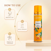 Orange Best Room Freshener | 250 ML | Eliminates Odour | Instant Freshness | Ideal for living Rooms & Bathrooms  Fragrances