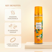 Orange Best Room Freshener | 250 ML | Eliminates Odour | Instant Freshness | Ideal for living Rooms & Bathrooms  Fragrances