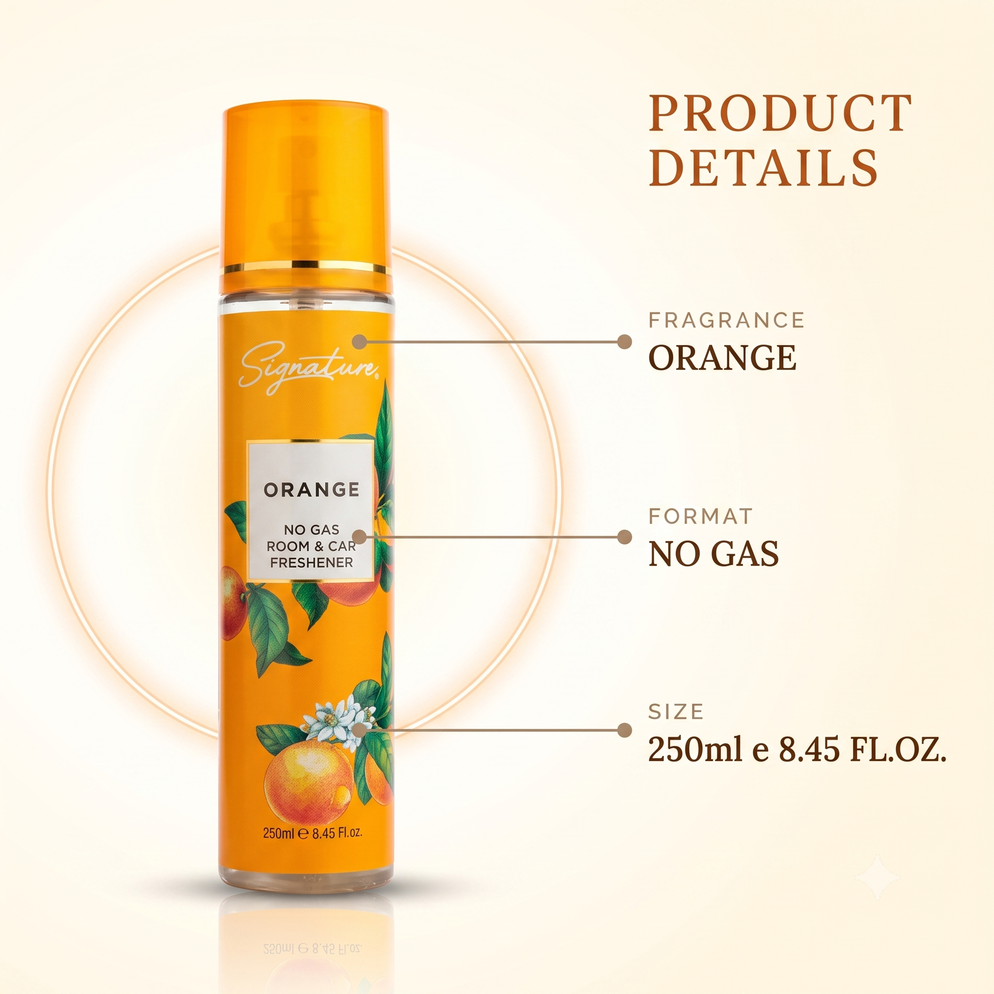 Orange Best Room Freshener | 250 ML | Eliminates Odour | Instant Freshness | Ideal for living Rooms & Bathrooms  Fragrances