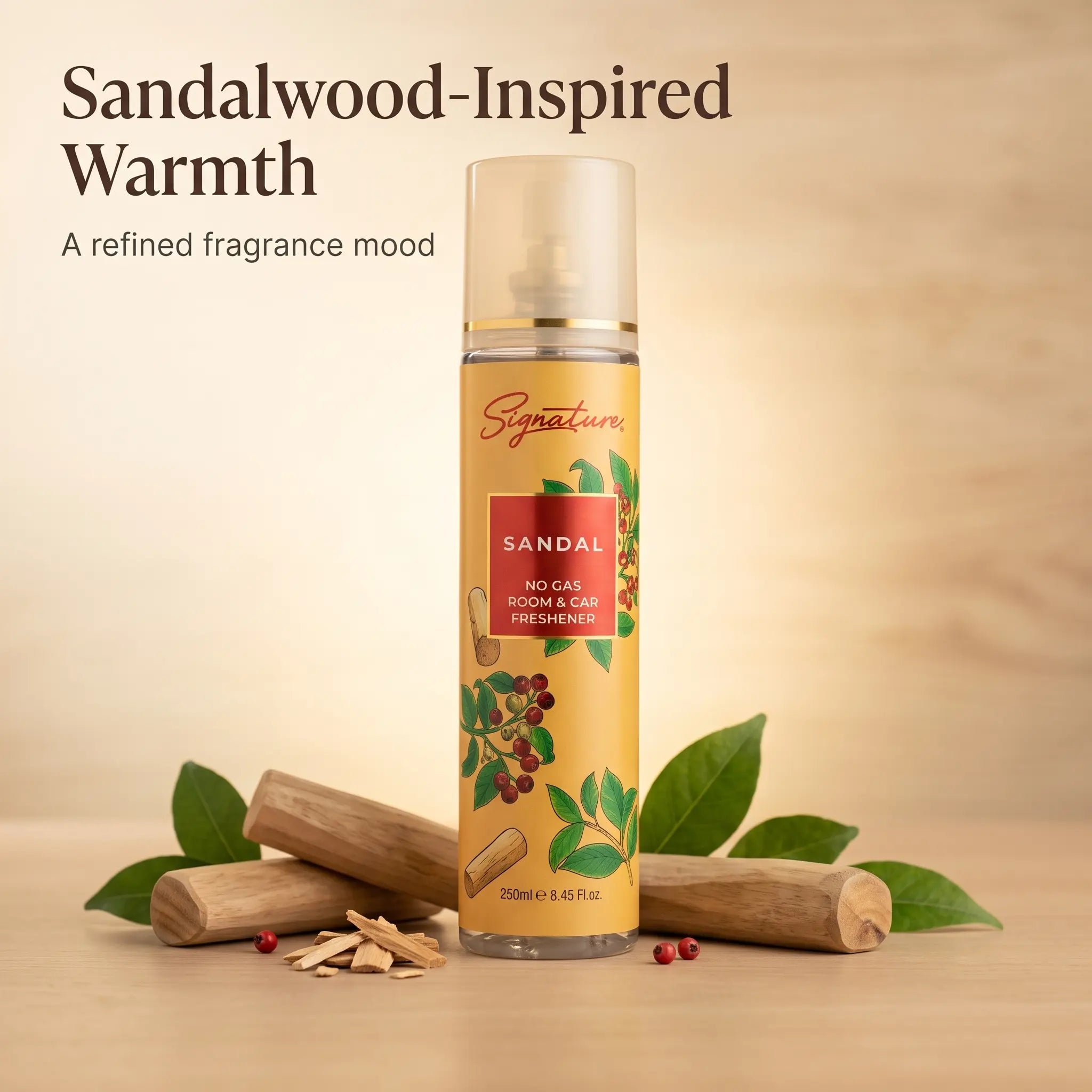 Sandalwood Air Freshener Sprays (Pack of 3) | 250 ML | Air Freshener Combo | Perfect for Any Space  Fragrances