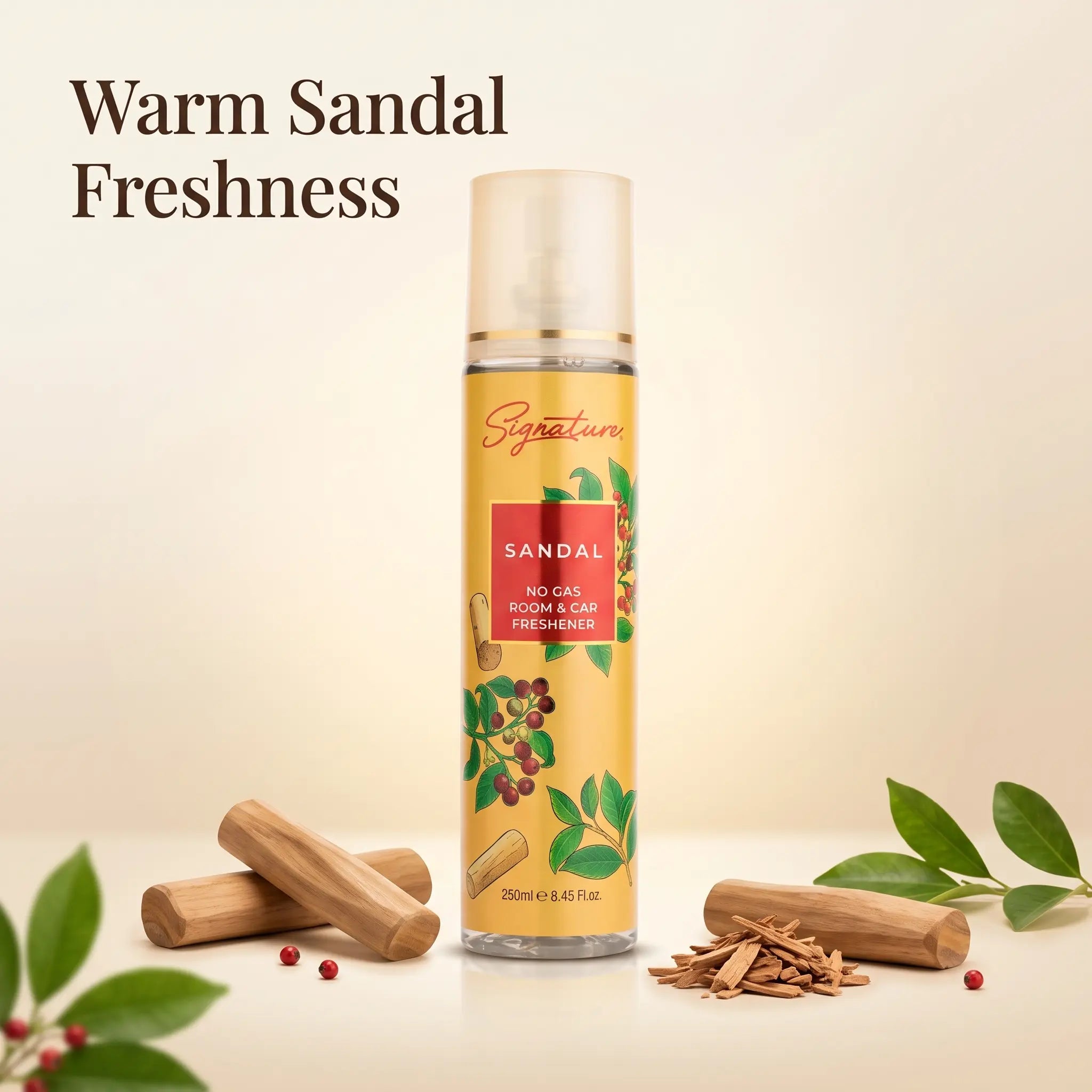 Sandalwood Air Freshener Sprays (Pack of 3) | 250 ML | Air Freshener Combo | Perfect for Any Space  Fragrances