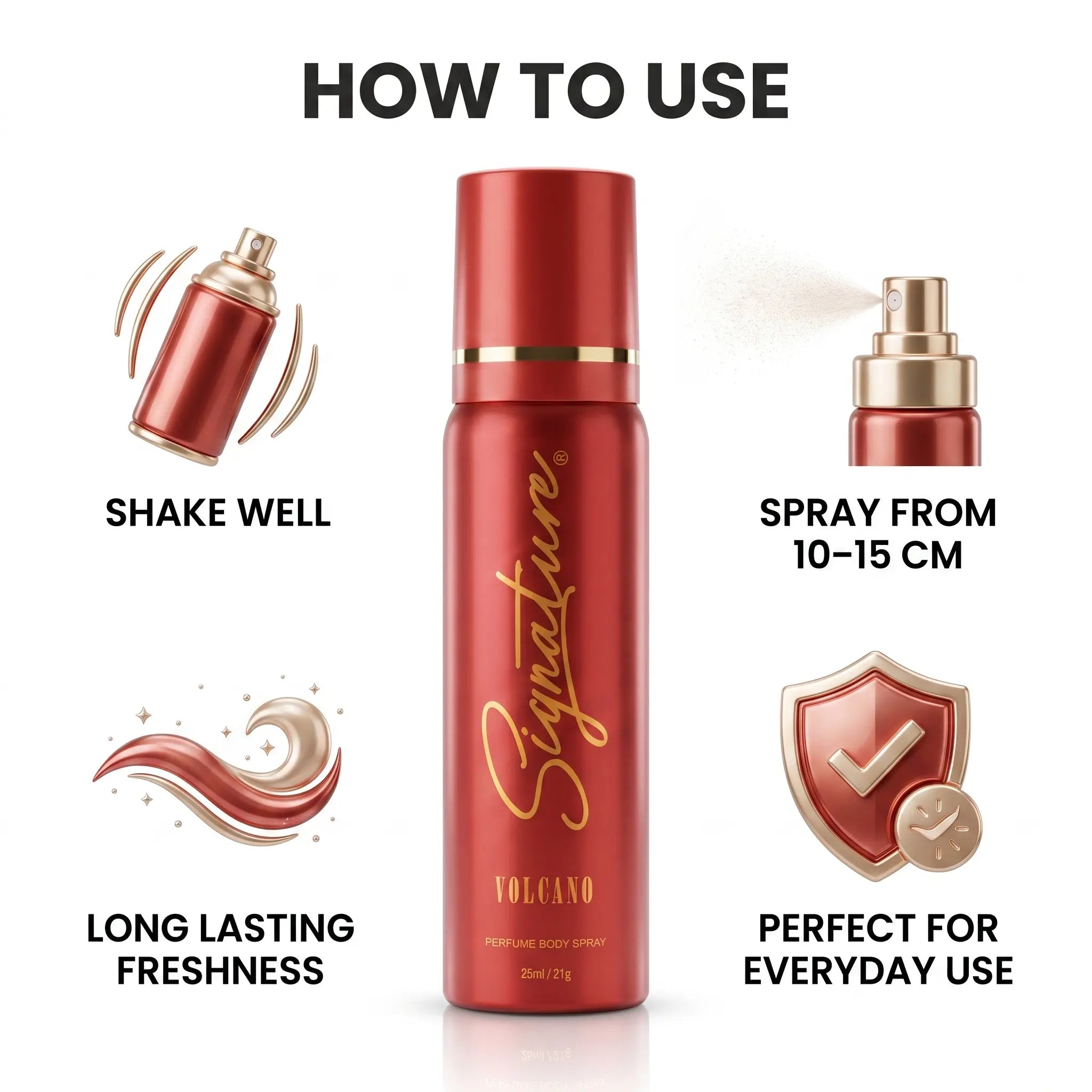 Volcano Premium Deo for Men (25 & 120ml) | No Gas Deo | Easy to Use & Effective | For Daily Use Deodorant For Him  Fragrances